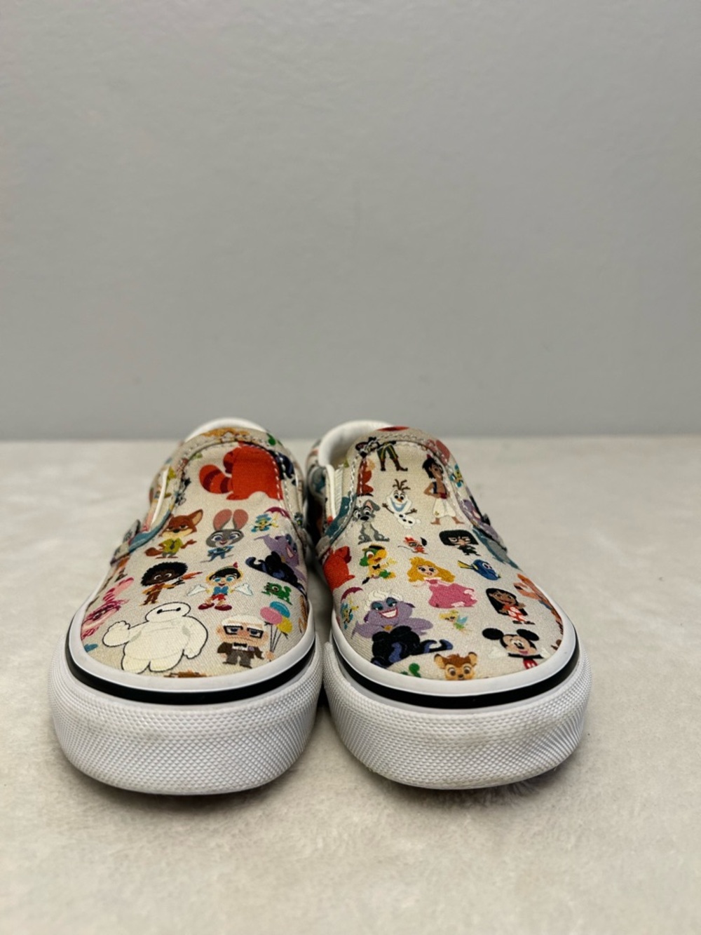 Vans Kids Disney 100 Year Anniversary White Slip-On Sneakers. - Picture 6 of 8